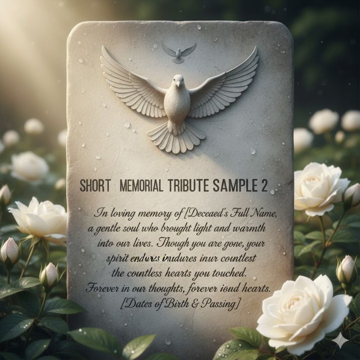 🕊️ Short Memorial Tribute Sample 2