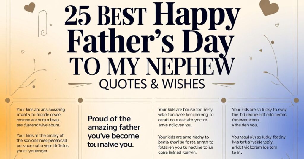 25 Best Happy Fathers Day to my Nephew Quotes & Wishes