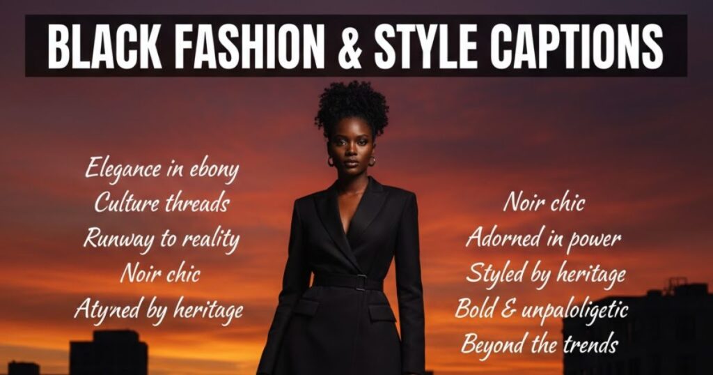 Black Fashion & Style Captions
