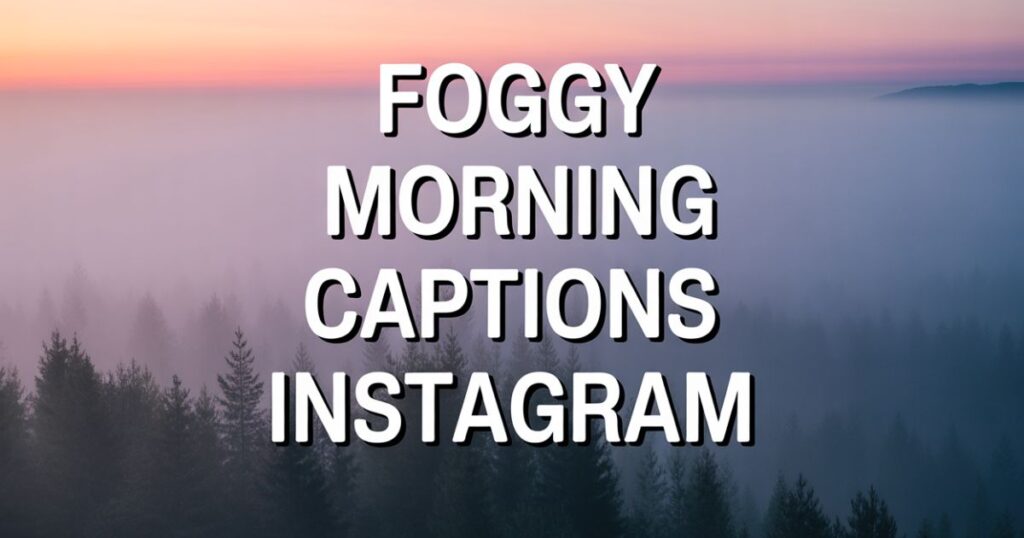 Foggy Morning Captions For Instagram