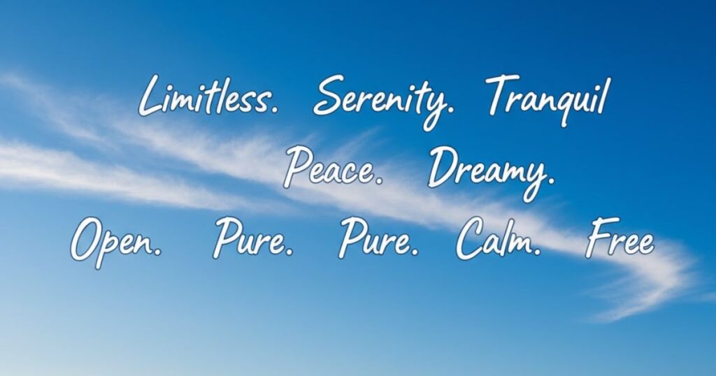 One-Word Blue Skies Captions For Instagram