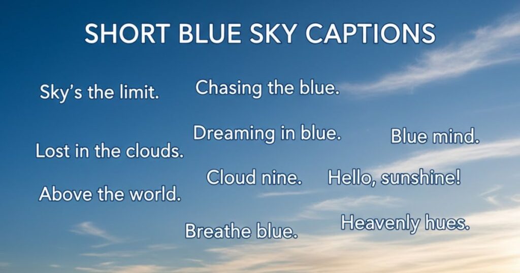 Short Blue Sky Captions For Instagram