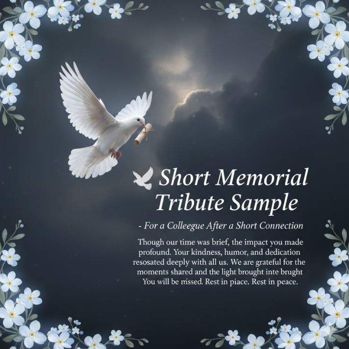 🕊️ Short Memorial Tribute Sample - For a Colleague After a Short Connection
