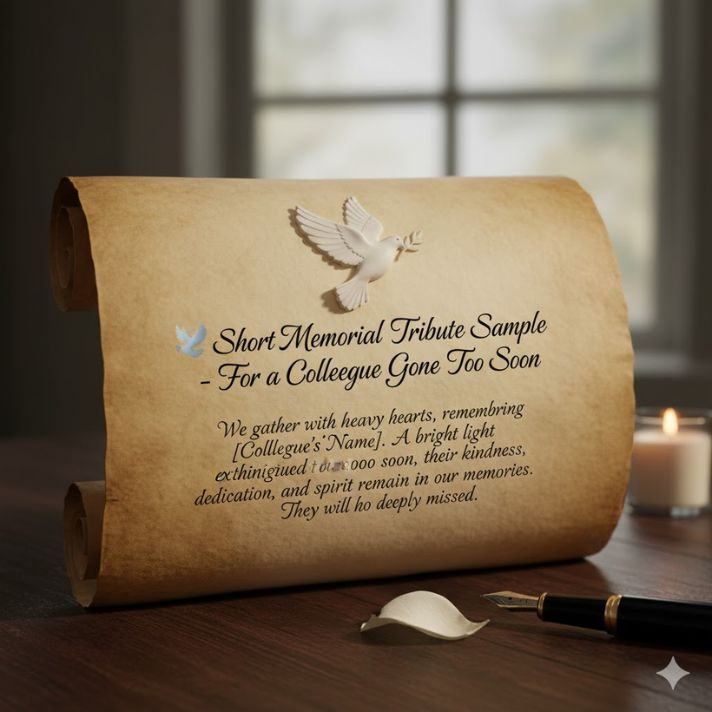 🕊️ Short Memorial Tribute Sample - For a Colleague Gone Too Soon
