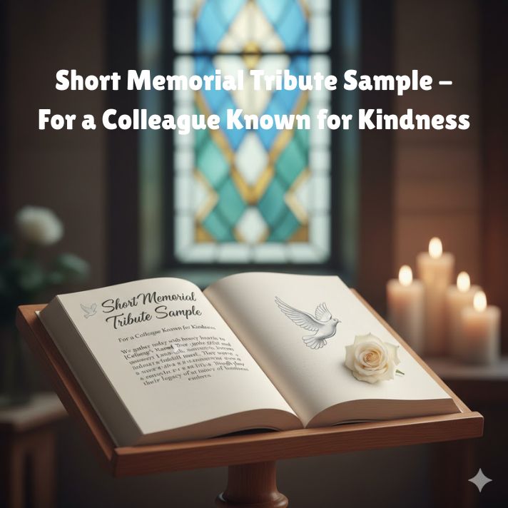 🕊️ Short Memorial Tribute Sample - For a Colleague Known for Kindness