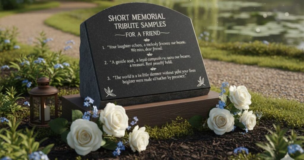Short Memorial Tribute Samples for a Friend