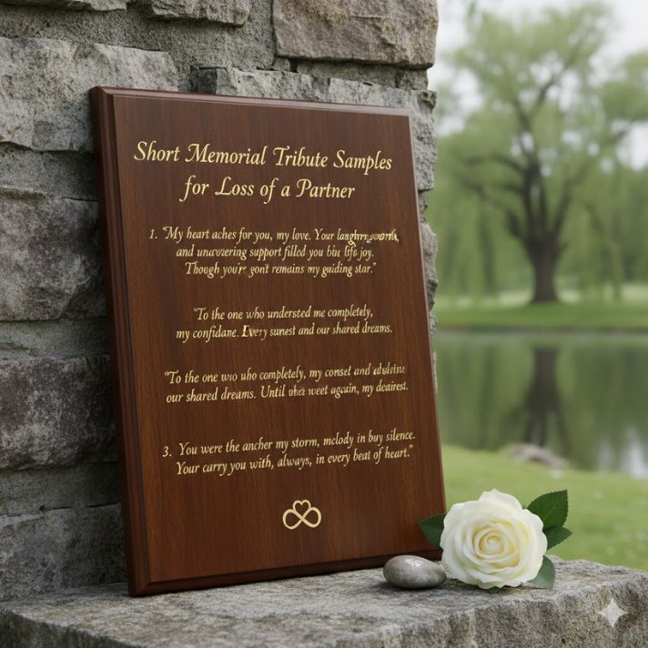 Short Memorial Tribute Samples for Loss of a Partner
