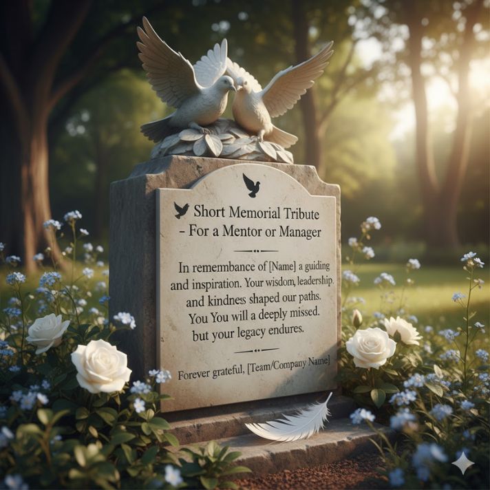 🕊️ Short Memorial Tribute Sample - For a Mentor or Manager
