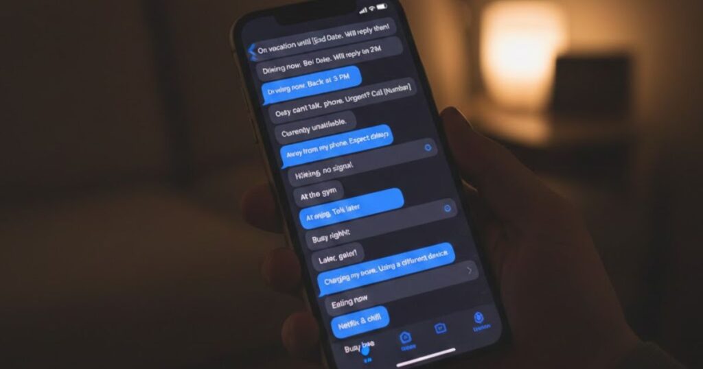18 iPhone auto-reply message examples