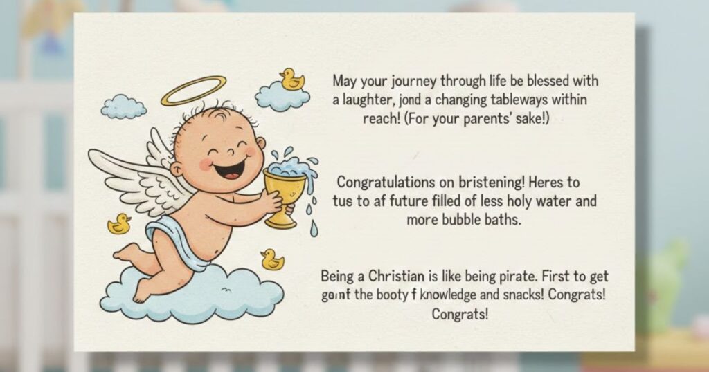 Funny christening card messages
