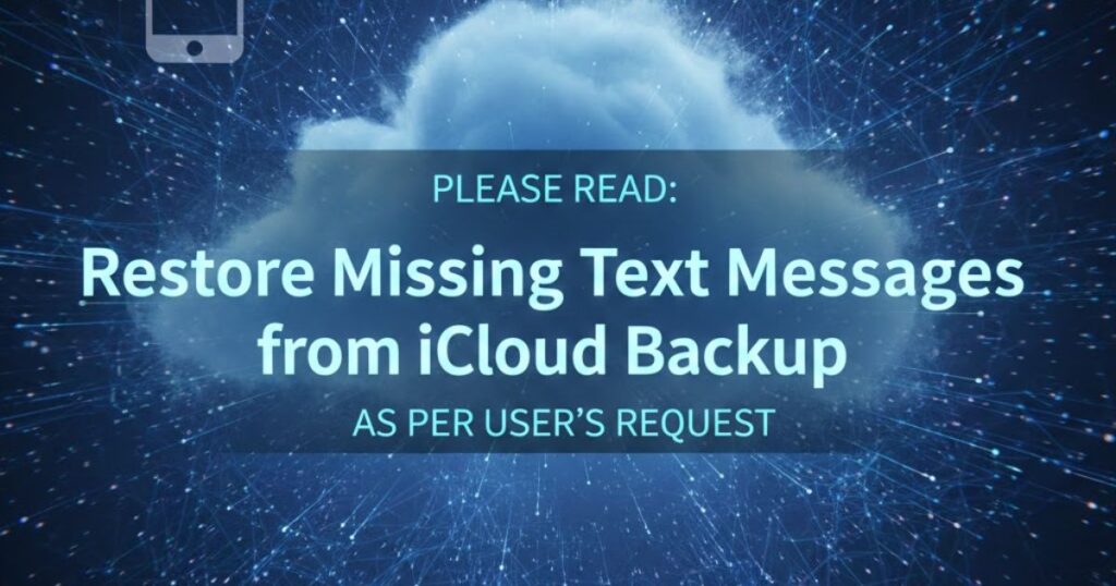 Restore Missing Text Messages from iCloud Backup

