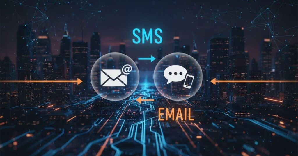 SMS + email communication
