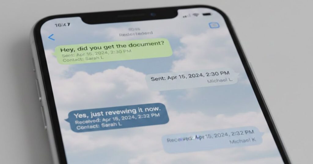 Tip 3: Save iPhone text messages with the time/date and contact on every message
