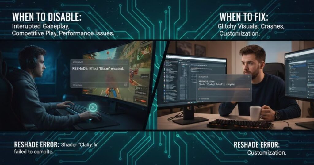 User Scenarios: When to Disable Reshade Notifications and When to Fix Them
