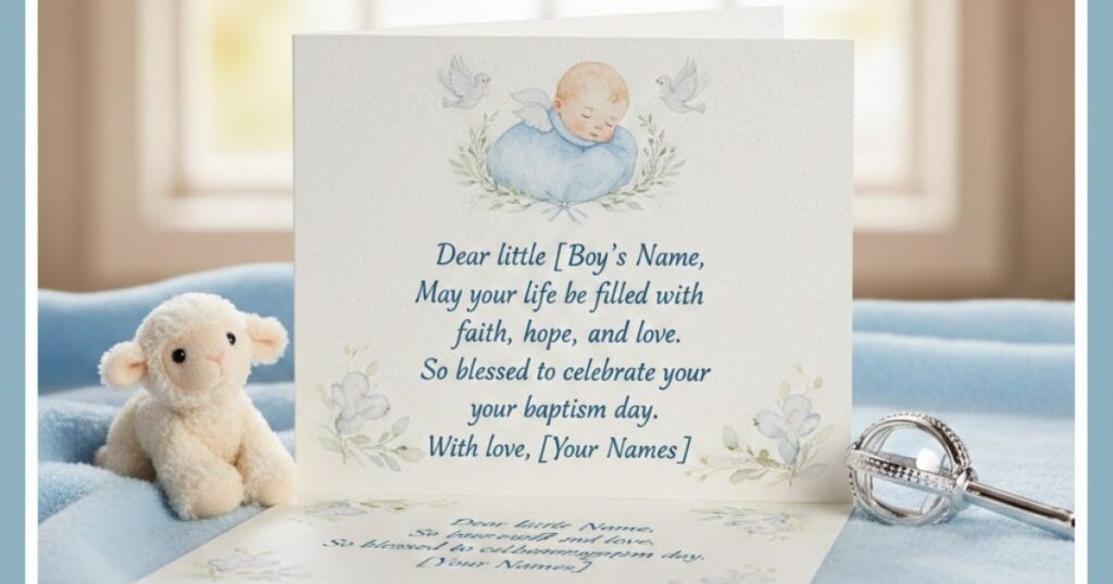 What to write in a christening card for a boy
