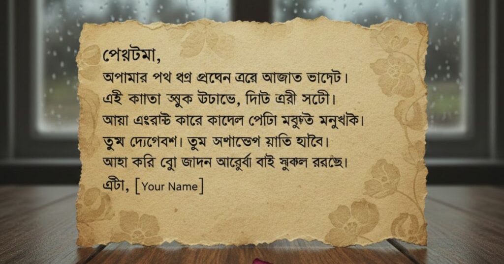 Breakup Letter in Bengali for Girlfriend
