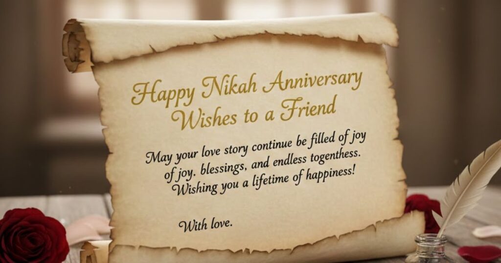 Happy Nikah Anniversary Wishes to a Friend