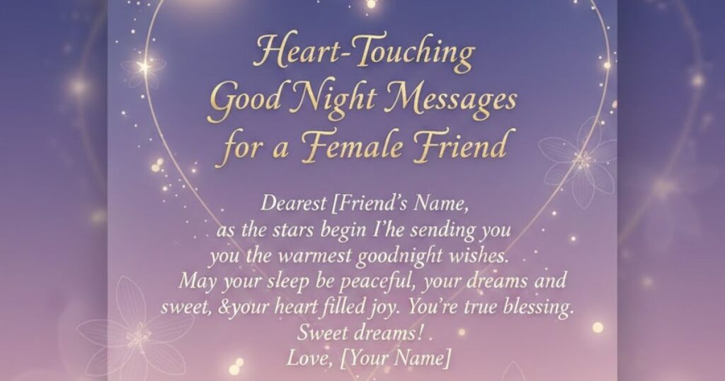 Heart-Touching Good Night Messages for a Female Friend
