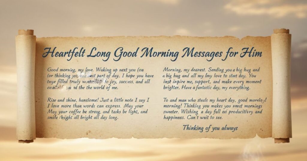 Heartfelt Long Good Morning Messages for Him