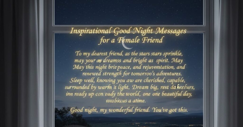 Inspirational Good Night Messages for Female Friend

