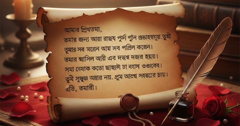 Romantic Love Letter in Bengali for Girlfriend
