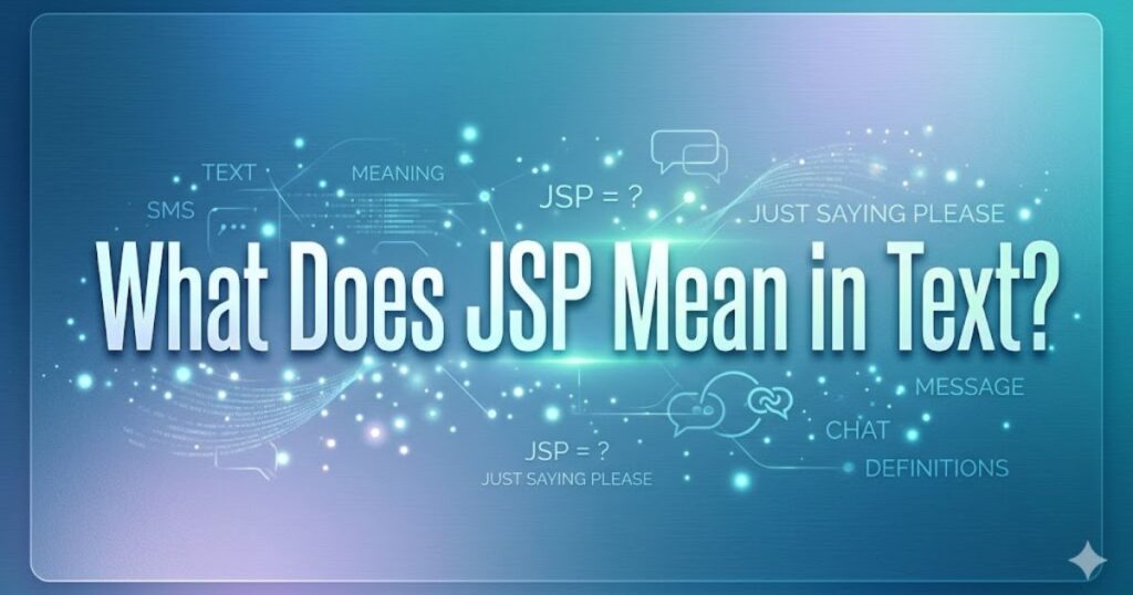 What Does JSP Mean in Text
